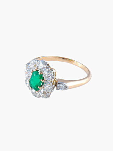 Bague 54 Bague Marguerite Emeraude et diamants 58 Facettes