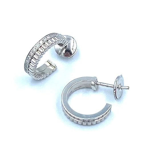 Boucles d'oreilles Boucheron. Collection Quatre Radiant Édition, créoles or blanc et diamants 58 Facettes