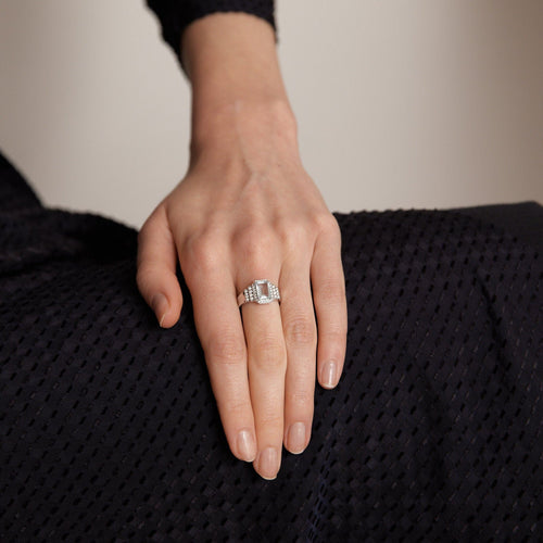 Bague Bague Aigue-marine Diamants Art Déco 58 Facettes