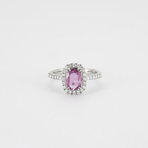Bague 53.5 Bague Saphir rose et Diamants 58 Facettes BO763