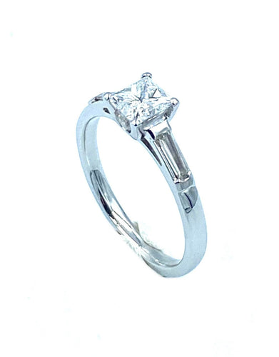 Bague 55 Bague platine et diamant princesse 58 Facettes