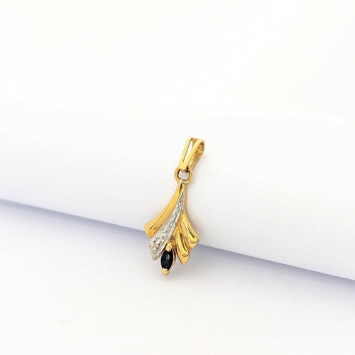 Pendentif Pendentif 2 ors Diamant Saphir 58 Facettes 27250