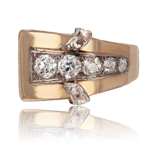 Bague 54 Bague tank asymétrique diamants 58 Facettes 20-523-54