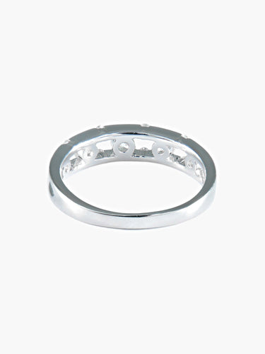 Bague 52 Alliance Or Blanc Diamants 58 Facettes