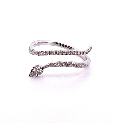 Bague Bague serpent or blanc, diamants 58 Facettes