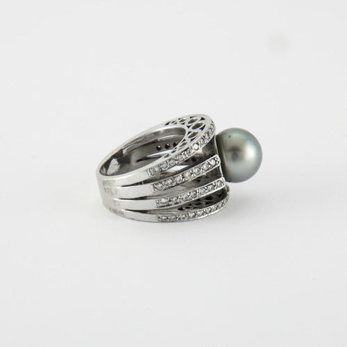 Bague 53 Bague Perle de Tahiti & Diamants 58 Facettes FL250