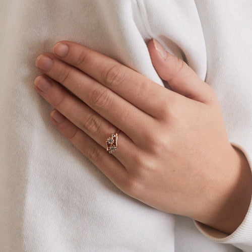 Bague 55 Bague ancienne Toi & Moi Or Diamants 58 Facettes