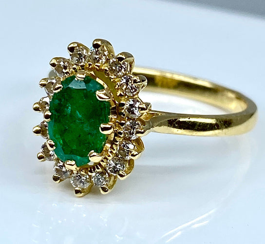 Bague Bague marguerite émeraude diamants 58 Facettes AB181