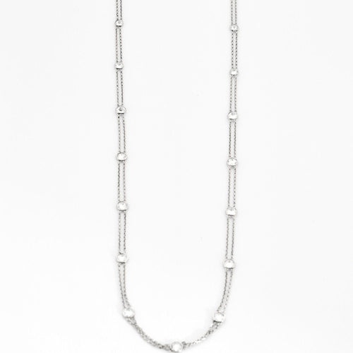 Pendentif Sautoir Platine Diamants 58 Facettes