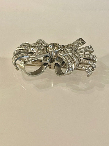 Broche Double Clip Or Et Diamants 58 Facettes 1064033