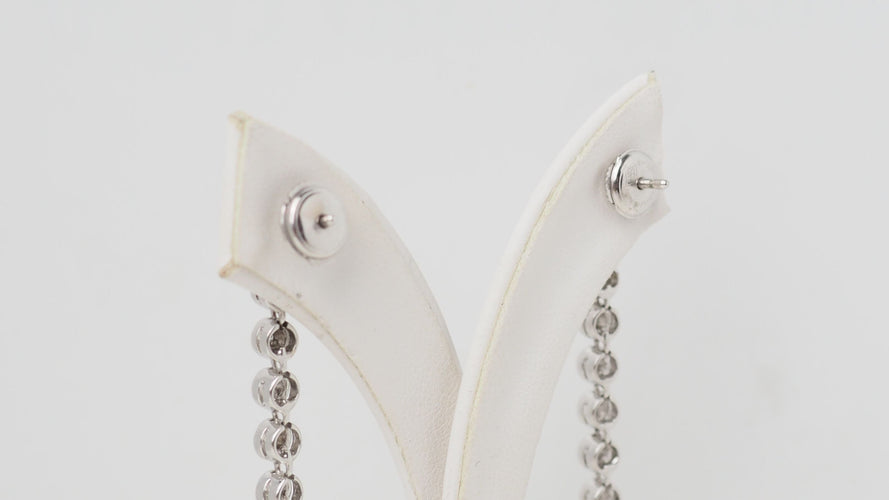 Boucles d'oreilles 5cm Boucles d'oreilles pendantes Or blanc Diamants 58 Facettes 32255