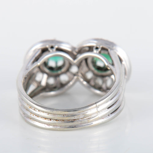 Bague 53 Bague forme 8 Emeraudes Diamants 58 Facettes 8397