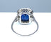 Bague 52 Bague en or blanc 18 carats, diamants et saphir Verneuil. Epoque 1900 58 Facettes AB266