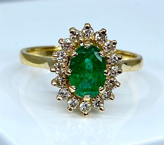 Bague Bague marguerite émeraude diamants 58 Facettes AB181