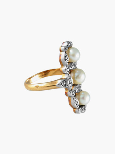 Bague Bague 3 perles 58 Facettes 1444