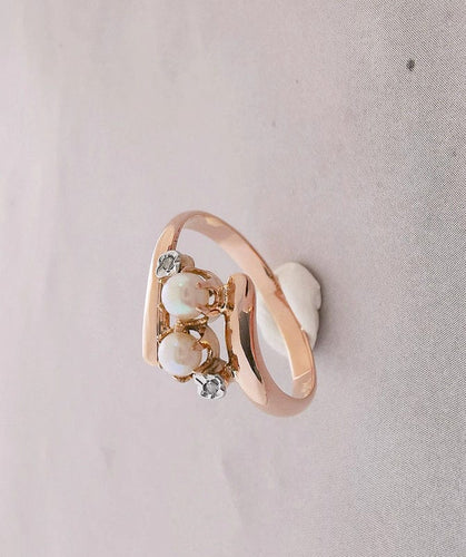 Bague Bague Ancienne Toi et Moi Or rose & Diamants 58 Facettes AA 1418