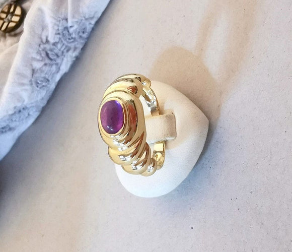 Bague Bague Améthyste Or jaune 58 Facettes AA 1253