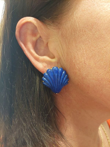 Boucles d'oreilles BOUCLES D'OREILLES COQUILLAGES LAPIS LAZULI 58 Facettes 068491