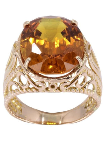 Bague BAGUE ORNEMENTALE SAPHIR ORANGE 58 Facettes 064681
