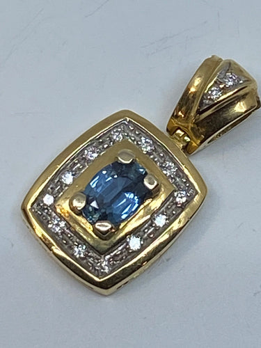 Pendentif Pendentif en or, saphir, diamant 58 Facettes