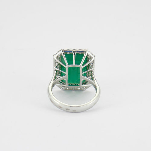 Bague 54 Bague Emeraude 11cts Diamants 58 Facettes B0843