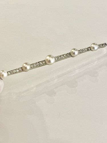 Broche Broche Barrette Platine Diamants Perles Fines 58 Facettes 1068846