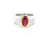 Bague 53 Bague Rafinée: Or Bi-Colore 18ct, Rubis, Baguettes 58 Facettes