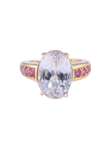 Bague 52 Bague Morganite Saphirs roses 58 Facettes