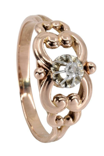 Bague 55 SOLITAIRE DIAMANT ANCIEN 0.05 CARAT 58 Facettes 055091