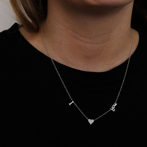 Collier Collier " I LOVE YOU "  Diamants 58 Facettes