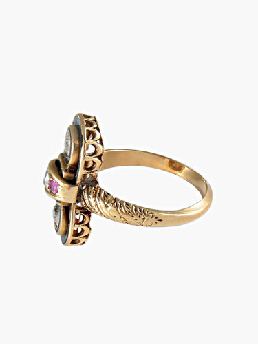 Bague 52 Bague Or Email Diamants 58 Facettes