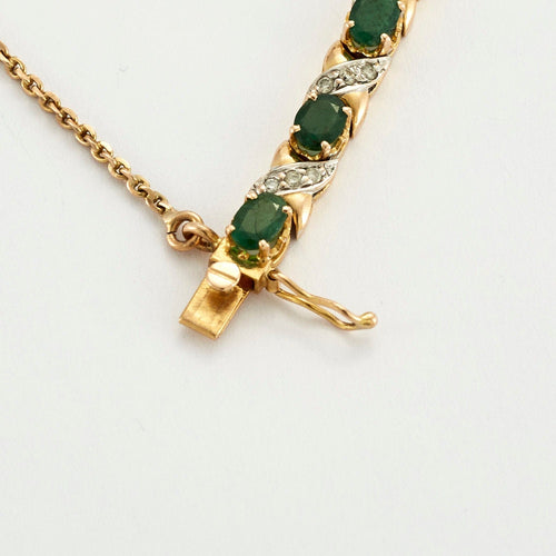Bracelet Bracelet or jaune, émeraude et diamants 58 Facettes