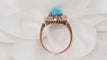 Bague Bague ancienne or rose turquoise et diamants taille rose 58 Facettes 30706