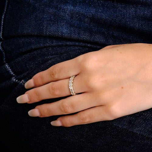 Bague 57 Alliance 20 diamants Or blanc 58 Facettes