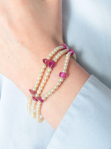 Bracelet Bracelet Perles et Rubis 58 Facettes