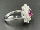 Bague 54 BUCHERER. Bague vintage or blanc, rubis et diamants 58 Facettes