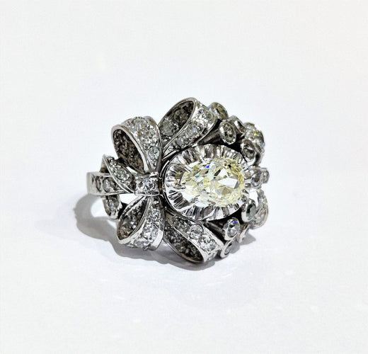 Bague 55 Bague années 50 diamants 58 Facettes 1-775/2