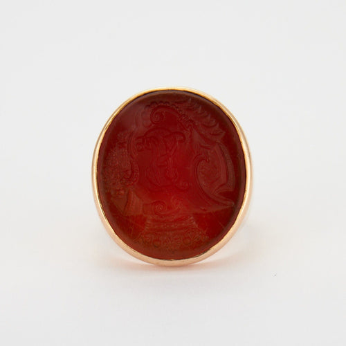 Bague 63 Bague Chevalière Cornaline 58 Facettes 332.25