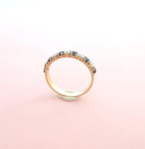 Bague Bague Demi Alliance Saphirs Diamants 58 Facettes AA 1605