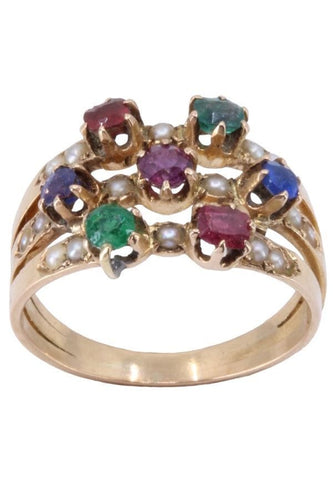 Bague 53 BAGUE TUTTI FRUTTI NAPOLÉON III 58 Facettes 069381