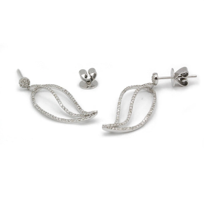 Boucles d'oreilles Boucles d'oreilles Or blanc Diamants 58 Facettes 240080R