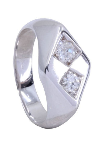 Bague CHEVALIÈRE ANCIENNE DIAMANTS 58 Facettes 072851