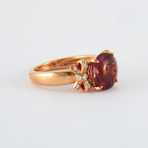 Bague 53 Bague Ruban Tourmaline rose Diamants 58 Facettes 2.75