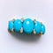 Bague 55 Bague Jarretière Or Jaune, Turquoises Cabochons & Diamants 58 Facettes B66B