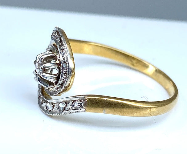 Bague 55 Bague tourbillon diamants vers 1900 58 Facettes AB179