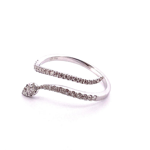 Bague Bague serpent or blanc, diamants 58 Facettes