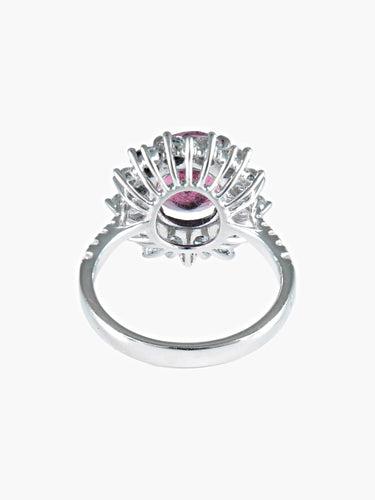 Bague 52 Bague Marguerite Saphir rose Diamants 58 Facettes