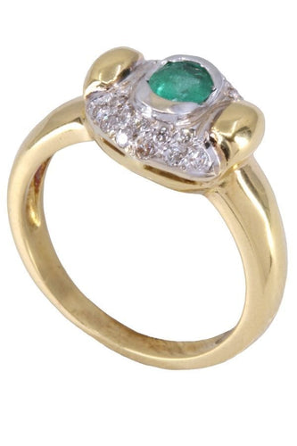 Bague 56 BAGUE ÉMERAUDE DIAMANTS 58 Facettes 075771
