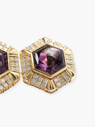 Boucles d'oreilles Clips Cartier Améthystes 58 Facettes