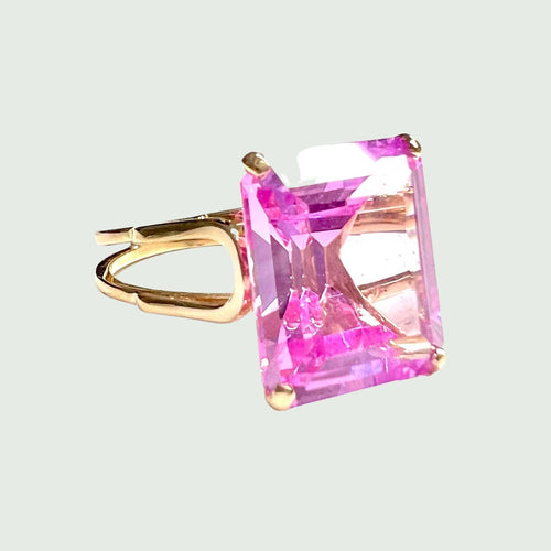 Bague BAGUE RÉTRO SPINELLE ROSE 58 Facettes Q926A